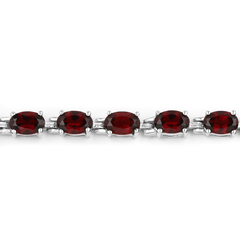 11.22 Carat Genuine Garnet .925 Sterling Silver Bracelet