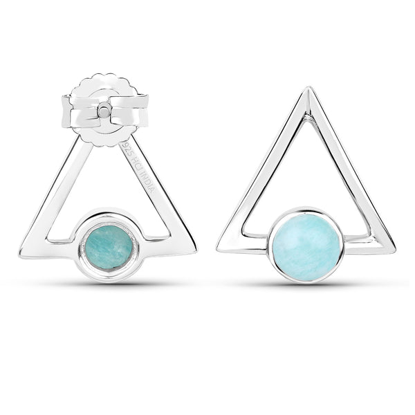 1.02 Carat Genuine Amazonite .925 Sterling Silver Earrings