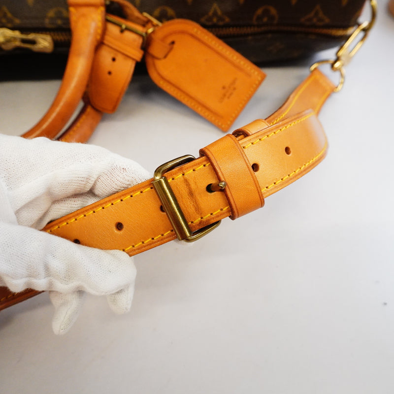 Auth Louis Vuitton Monogram Keepol Band Lier 55 M41414 Unisex Boston Bag
