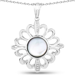 3.28 Carat Genuine Pearl .925 Sterling Silver Pendant