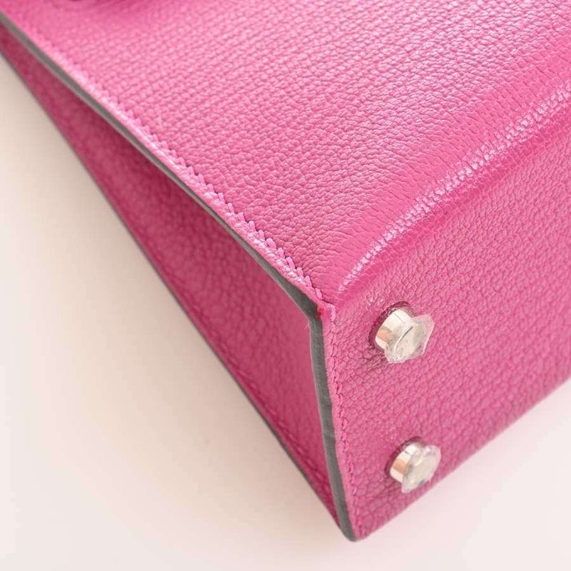 Hermes Kelly Womens Chevre Leather Shoulder Bag Purple