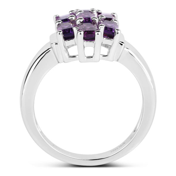 2.80 Carat Genuine Amethyst .925 Sterling Silver Ring