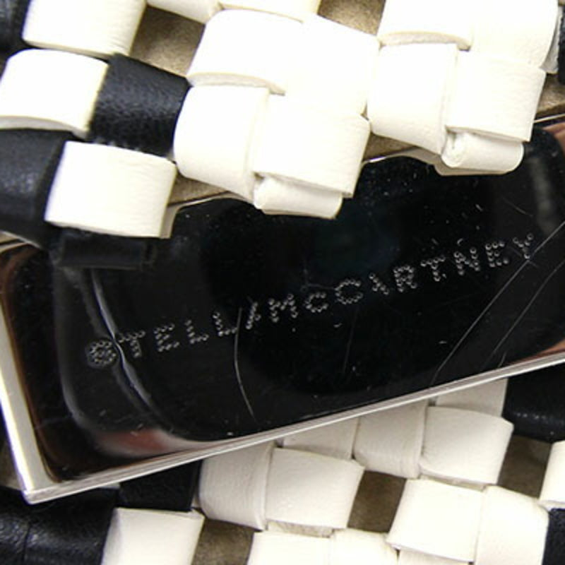 Stella McCartney Shoulder Bag Black White Eco Leather Women's Chain