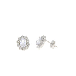 Genuine Cubic Zirconium Earrings Sterling Silver