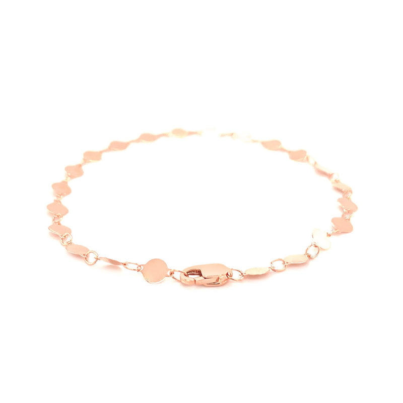 14k Rose Gold Bracelet with Polished Circles