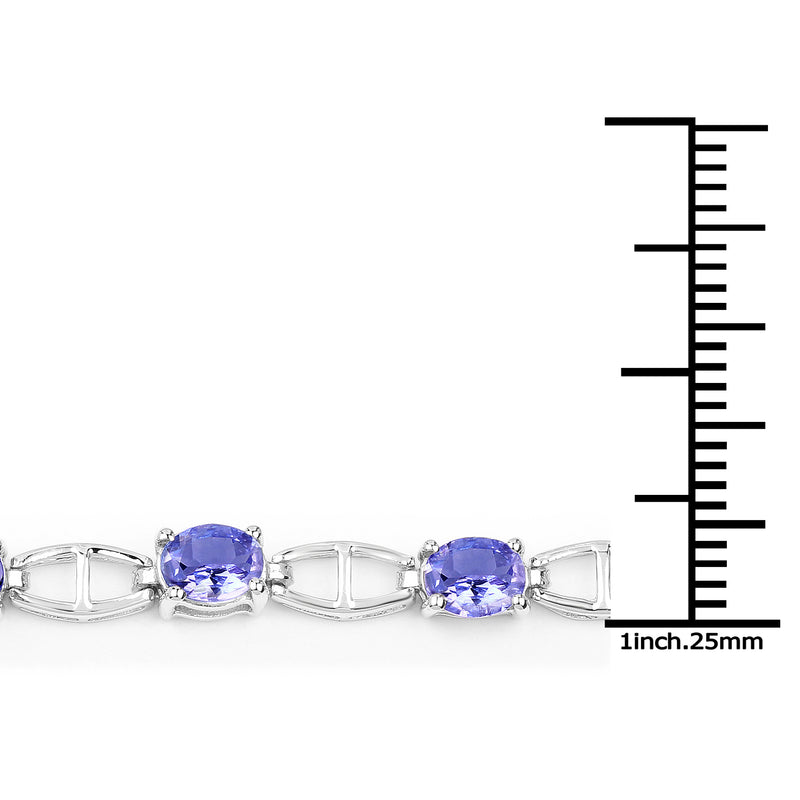 4.29 Carat Genuine Tanzanite .925 Sterling Silver Bracelet