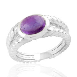 1.95ct Purple Amethyst Band Ring 925 Sterling Silver Jewelry