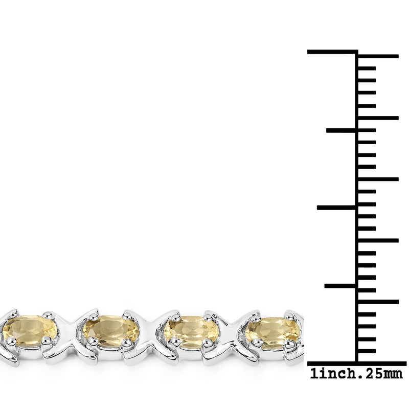 4.60 Carat Genuine Citrine .925 Sterling Silver Bracelet