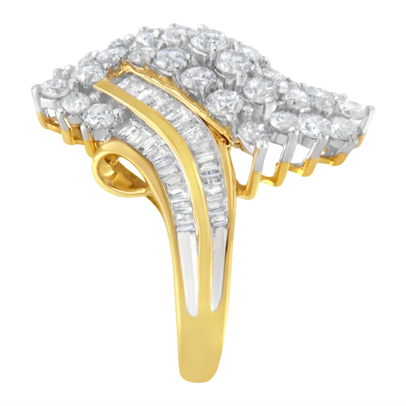 10kt Yellow Gold Diamond Cluster Ring (2 5/8 cttw, H-I Color, SI2-I1 Clarity)