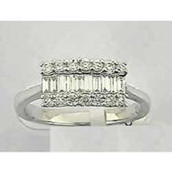 0.57Ct Diamond Baguette Ring 18K White Gold Engagement Ring Wedding Jewelry