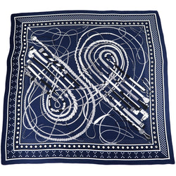 Hermes Whip and Grip Carre 140 Jean Large Format Silk Blend Cashmere Scarf Stole Ladies Navy Fouets et Badines