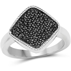 0.24 Carat Genuine Black Diamond .925 Sterling Silver Ring