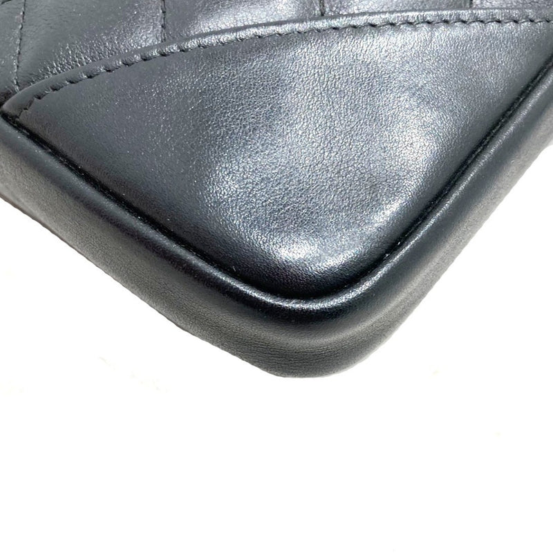 CHANEL Cambon line pochette shoulder bag black calf