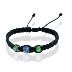 Blue Sapphire Tsavorite Beads Macrame Bracelet 925 Silver Jewelry