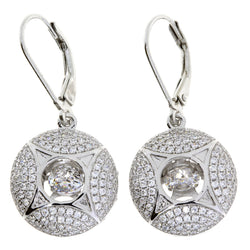 Natural Silver and CZ Dancing Earrings Sterling Silver