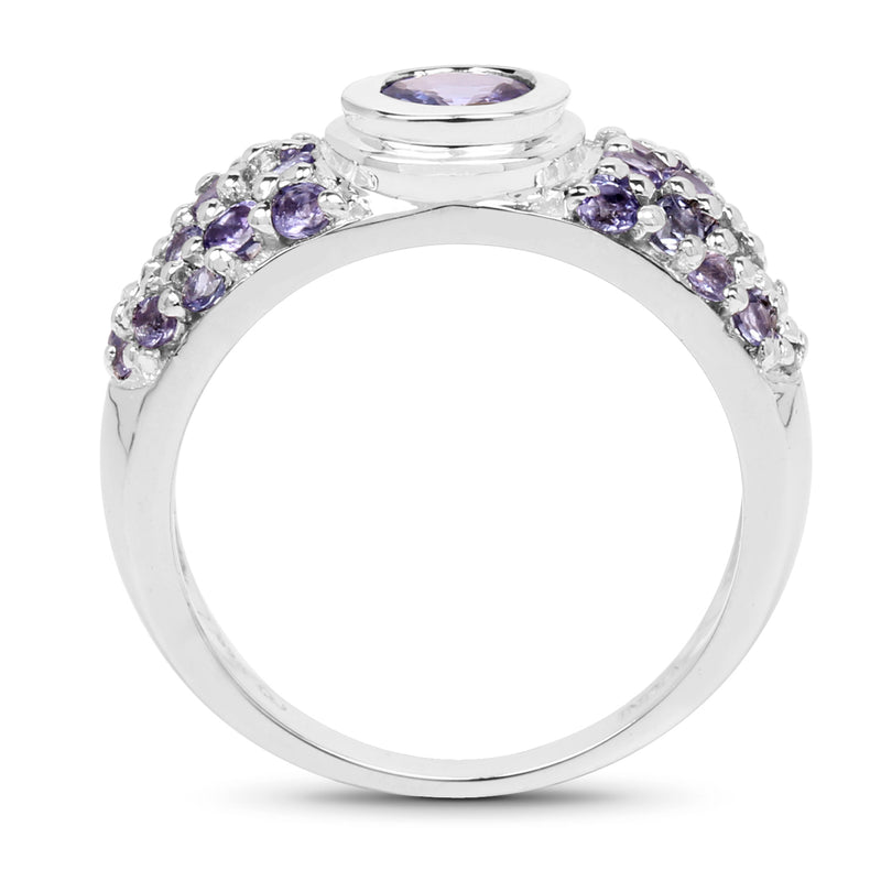 1.45 Carat Genuine Tanzanite .925 Sterling Silver Ring