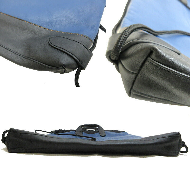 Coach COACH Rucksack Backpack Bag Drawstring Blue Black Mens Womens Leather Nylon E1921-76154 B4 Compatible