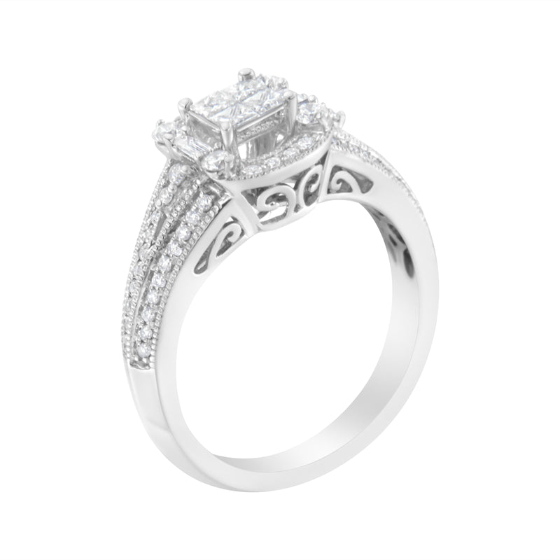 14K White Gold 3/4ct TDW Diamond Engagement Ring (H-ISI1-SI2)