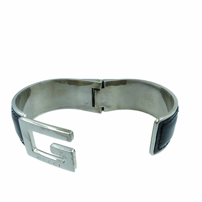 Gucci G Black Silver Enamel Bracelet Bangle 0039 GUCCI
