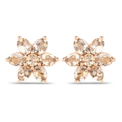 1.98 Carat Genuine Morganite 10K Rose Gold Earrings