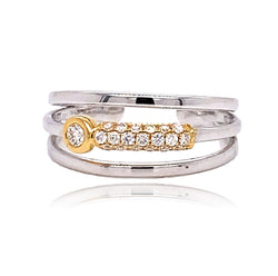 18KYW DIAMOND RING