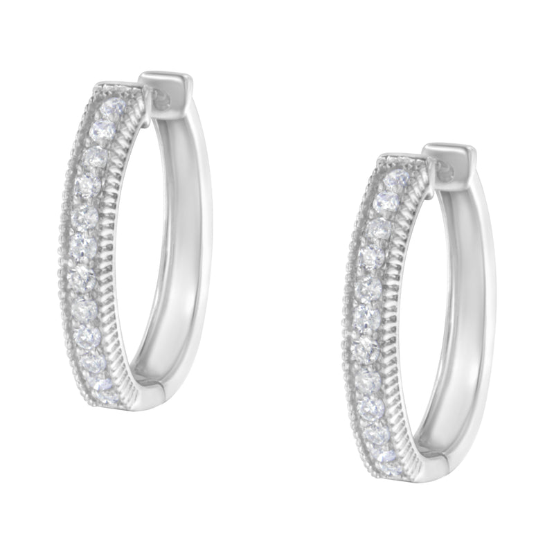 10KT White Gold Diamond Hoop Earring (1.00 cttw, H-I Color, I1-I2 Clarity)