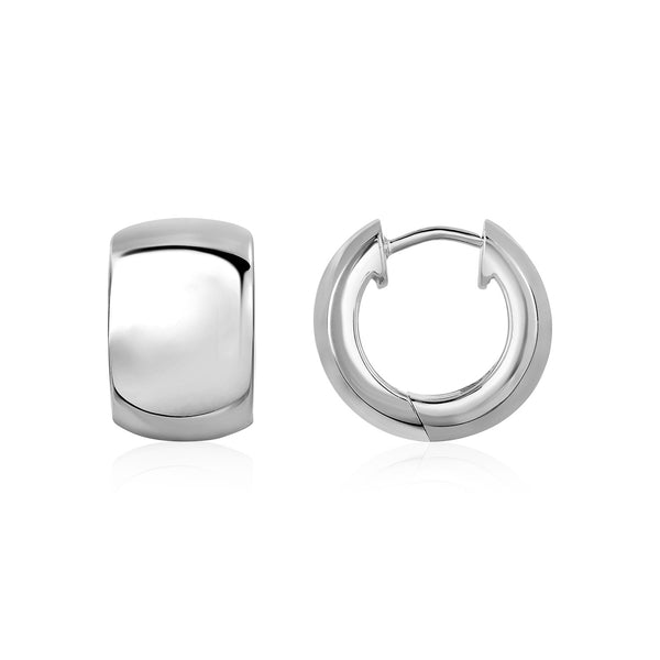 Polished Round Hoop Earrings in Sterling Silver