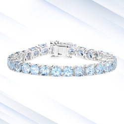 26.60 Carat Genuine Blue Topaz .925 Sterling Silver Bracelet