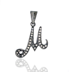 Diamond 925 Sterling Silver Alphabet Pendant Jewelry