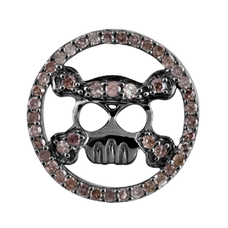 Diamond 925 Silver Danger Sign Skull Pendant Handmade Jewelry