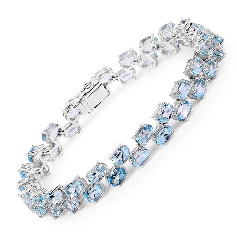 23.46 Carat Genuine Blue Topaz .925 Sterling Silver Bracelet