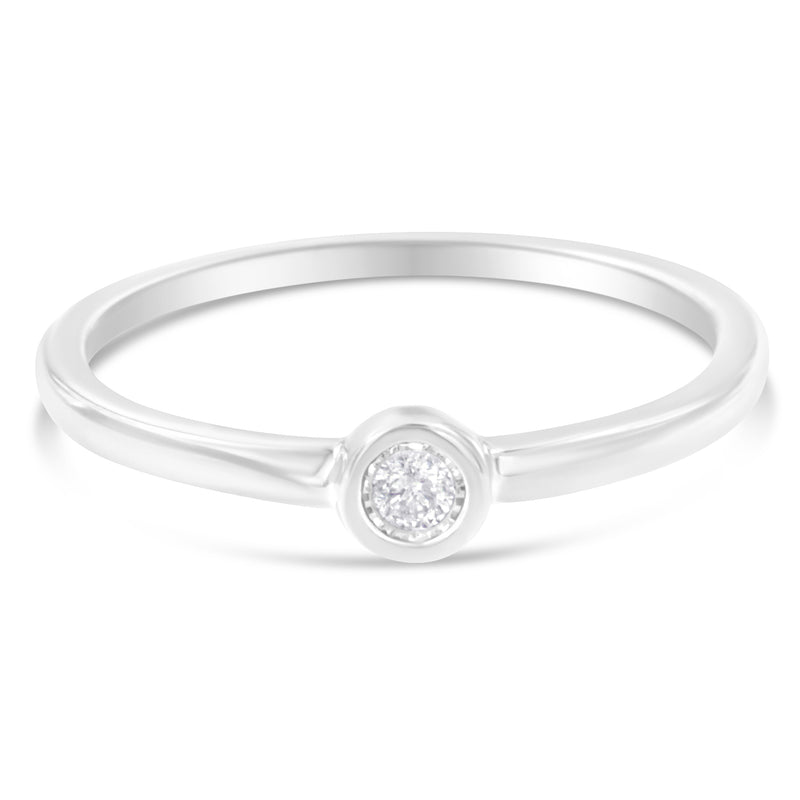 .925 Sterling Silver Miracle Set Diamond Accent Promise Ring (J-K Color, I1-I2 Clarity) - Size 6