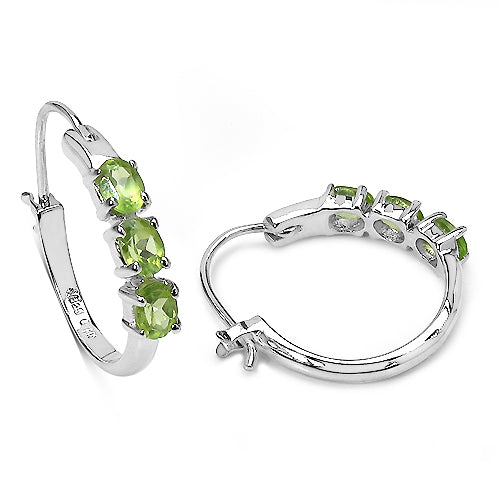 1.02 Carat Genuine Peridot .925 Sterling Silver Earrings