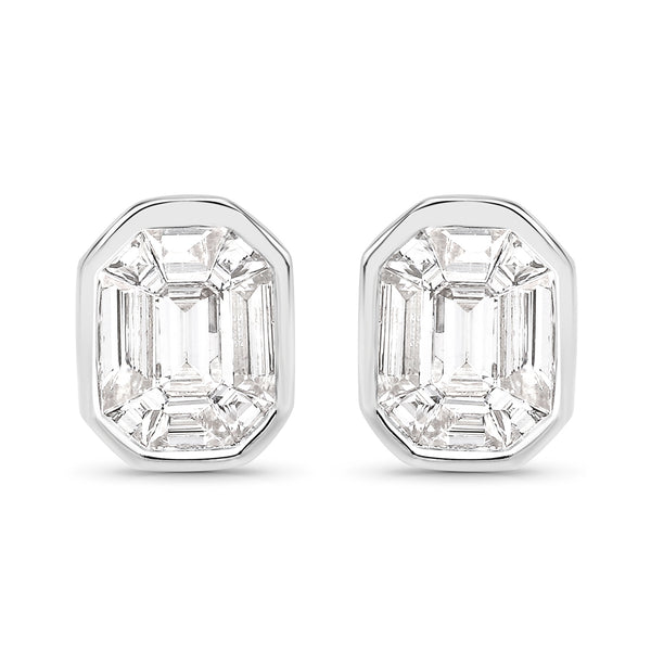 0.53 Carat Genuine White Diamond 14K White Gold Earrings (G-H Color, VS Clarity)