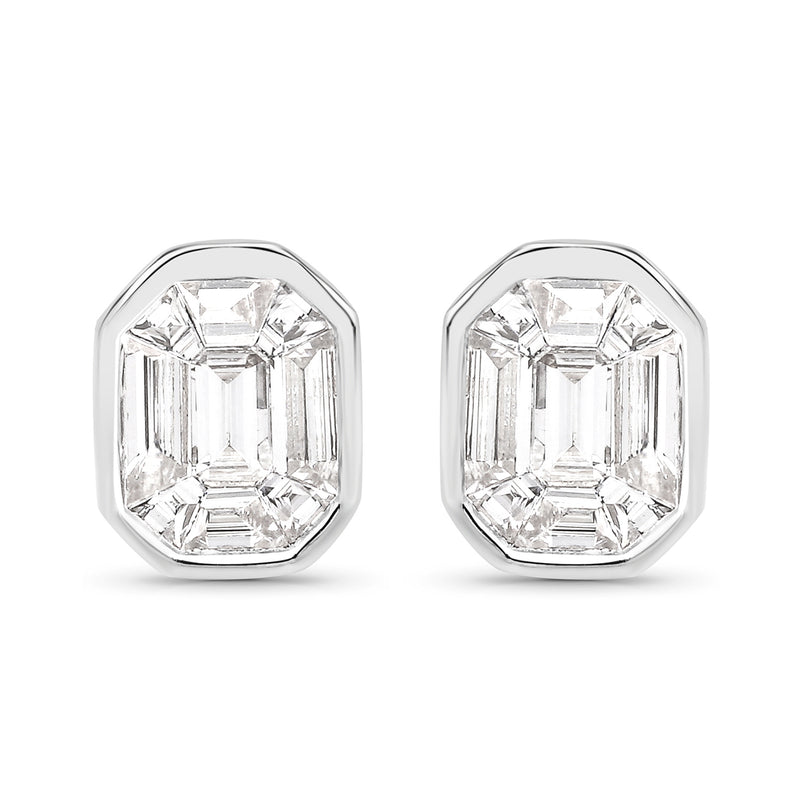 0.53 Carat Genuine White Diamond 14K White Gold Earrings (G-H Color, VS Clarity)