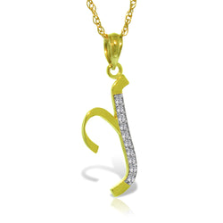 14K Solid Yellow Gold Necklace w/ Natural Diamonds Initial 'y' Pendant