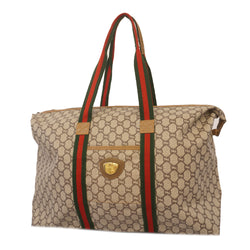 Auth Gucci Sherry Line Tote Bag WomenMenUnisex GG Plus Tote Bag Beige