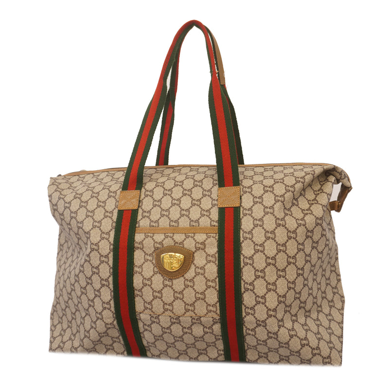 Auth Gucci Sherry Line Tote Bag WomenMenUnisex GG Plus Tote Bag Beige