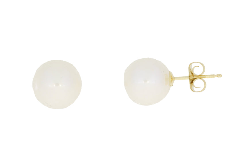 Pearl Stud Earrings 14KT Yellow Gold