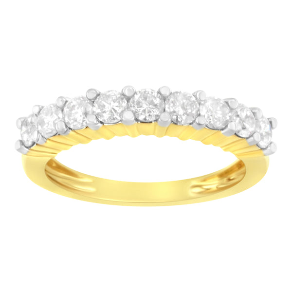 IGI Certified 10KT Yellow Gold 1 cttw Diamond Band Ring (J-K, I1-I2) - Size 7