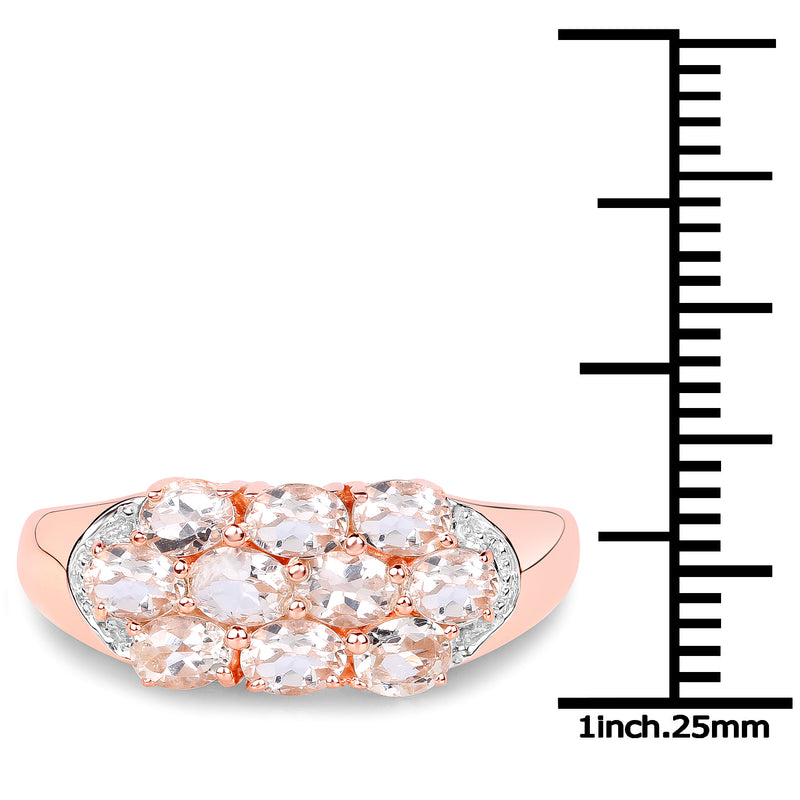 1.50 Carat Genuine Morganite .925 Sterling Silver Ring