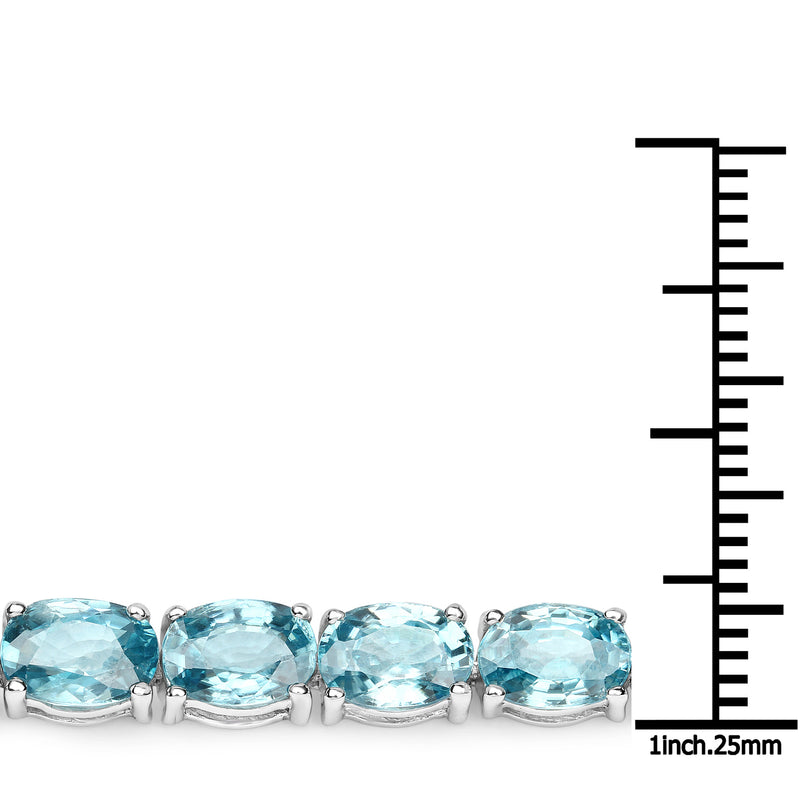 30.00 Carat Genuine Blue Zircon .925 Sterling Silver Bracelet