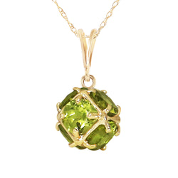 14K Solid Yellow Gold Necklace w/ Natural Peridots
