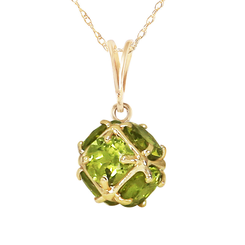 14K Solid Yellow Gold Necklace w/ Natural Peridots