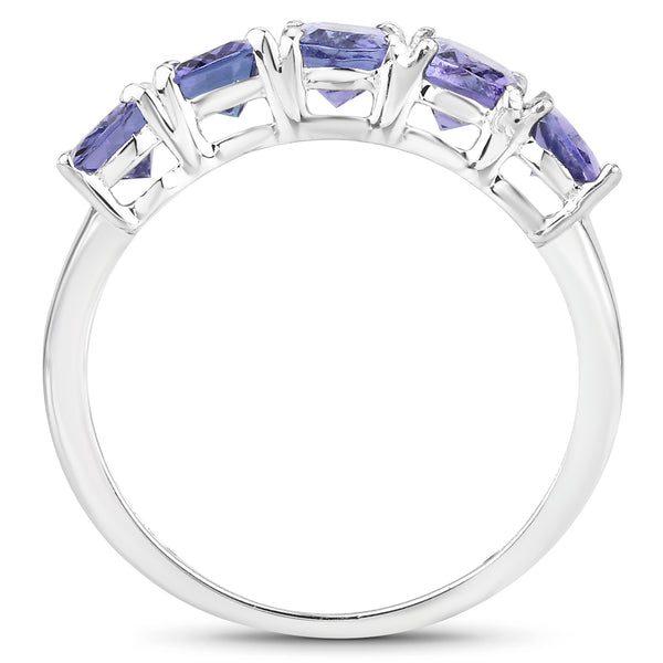2.65 Carat Genuine Tanzanite .925 Sterling Silver Ring