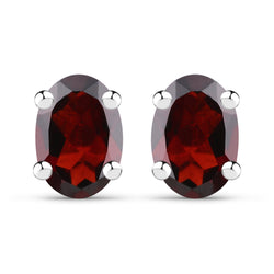 1.70 Carat Genuine Garnet .925 Sterling Silver Earrings