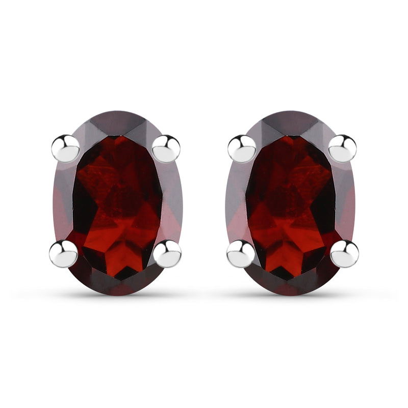 1.70 Carat Genuine Garnet .925 Sterling Silver Earrings