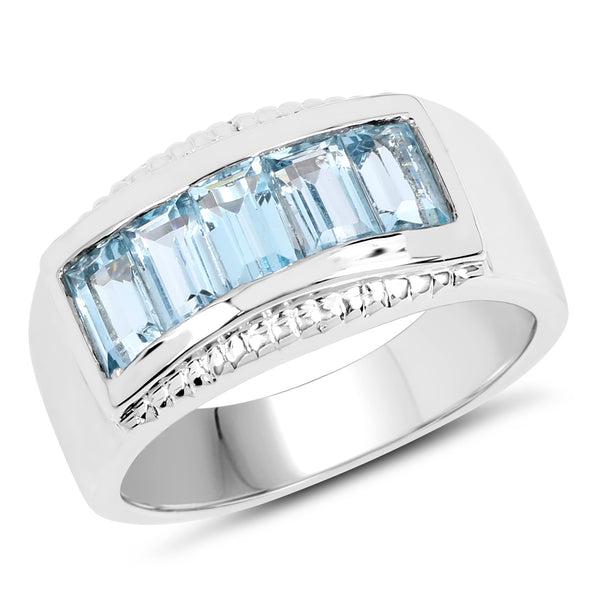 1.75 Carat Genuine Blue Topaz .925 Sterling Silver Ring