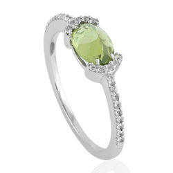 Natural Topaz Peridot Cocktail Ring 925 Sterling Silver Jewelry