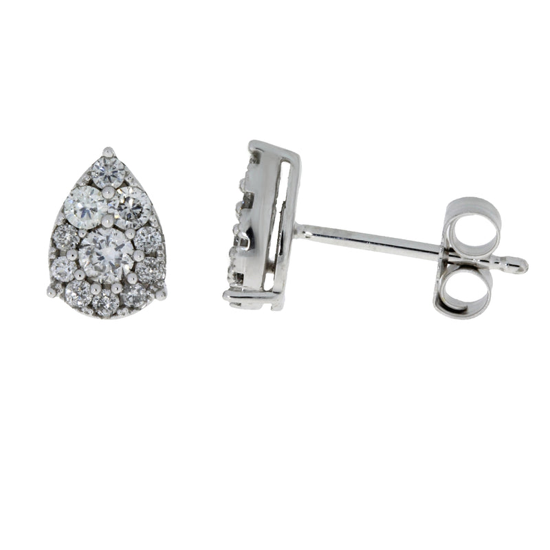 Natural .38ct Diamond Stud Earrings 10KT White Gold